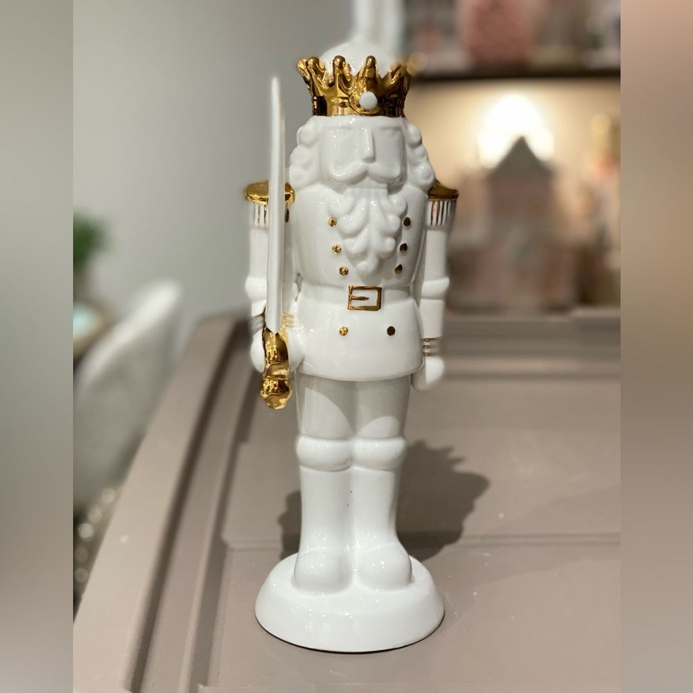 White and Gold Nutcracker Figurine